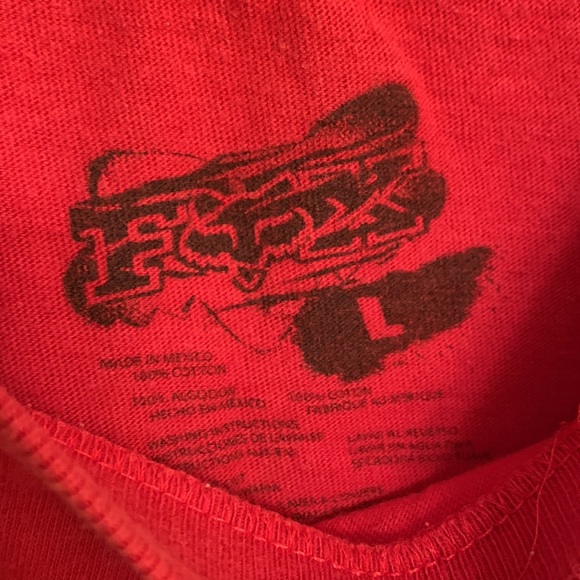 FOX Ruby Red Black Logo T-shirt EUC - Picture 3 of 15